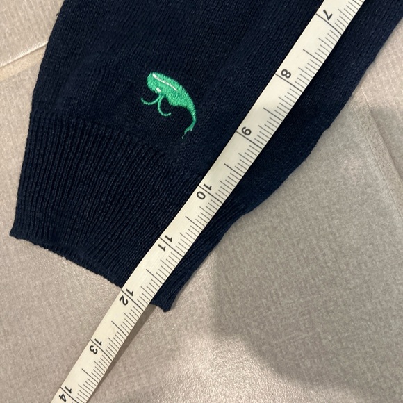 J. Crew Navy Knit with Green embroidered whales xs - Picture 8 of 9